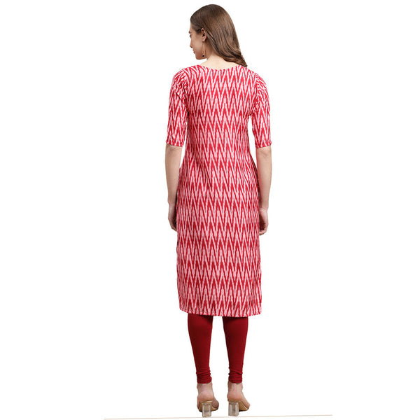 Crepe Pink Colour Digital Printed Straight Kurti Only 530328