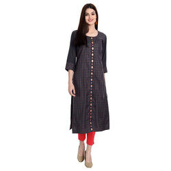 Women Rayon Grey Color Fancy Emboidered Kurta A508