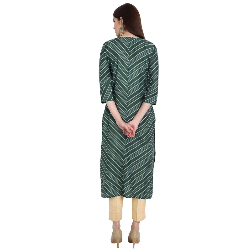 Women Muslin Green Color Fancy Emboidered Kurta A539