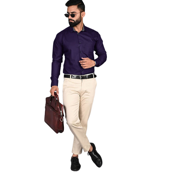 Tee Projekt Men Purple Colour Solid Shirt