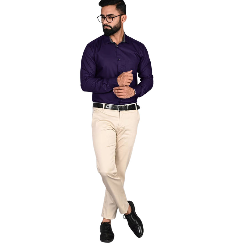 Tee Projekt Men Purple Colour Solid Shirt