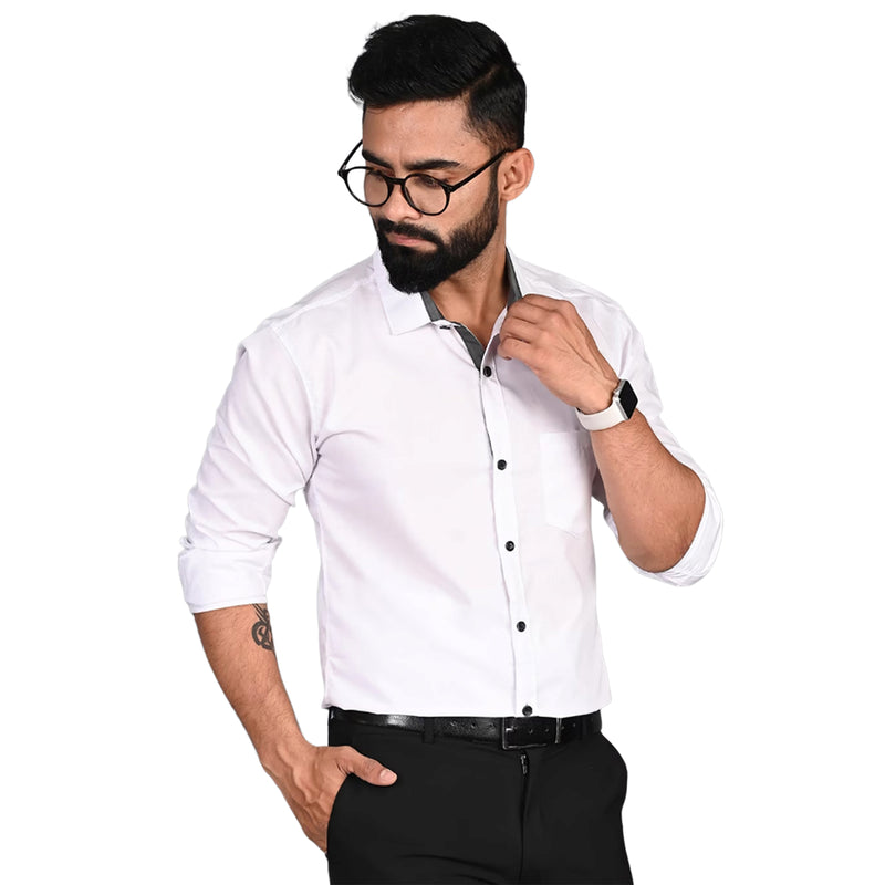 Tee Projekt Men White Colour Solid Shirt