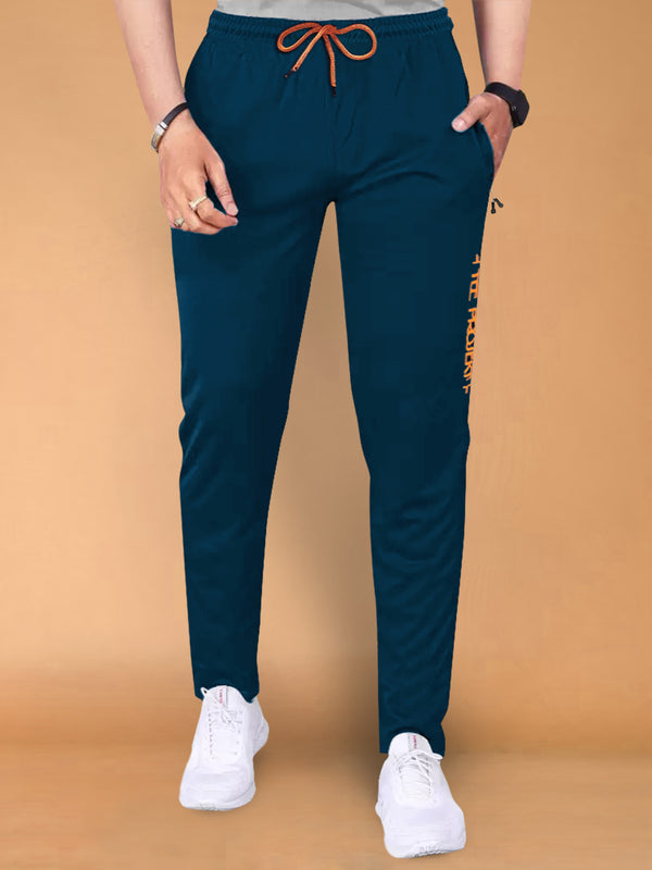 TEE PROJEKT MEN'S SOLID TURQUOISE COLOUR TRACK PANT