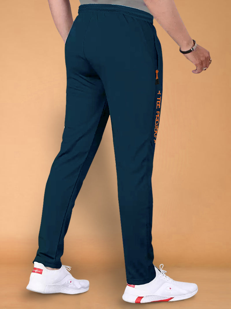 TEE PROJEKT MEN'S SOLID TURQUOISE COLOUR TRACK PANT