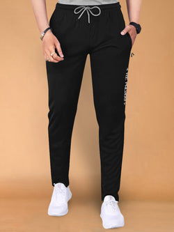 TEE PROJEKT MEN'S SOLID BLACK COLOUR TRACK PANT