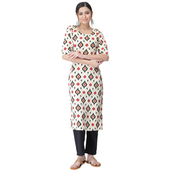 Women's Multi Colour Crepe Material Printed kurta with pant U2017