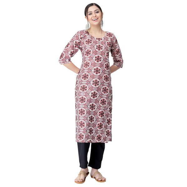 Women's Multi Colour Crepe Material Printed kurta with pant U2022